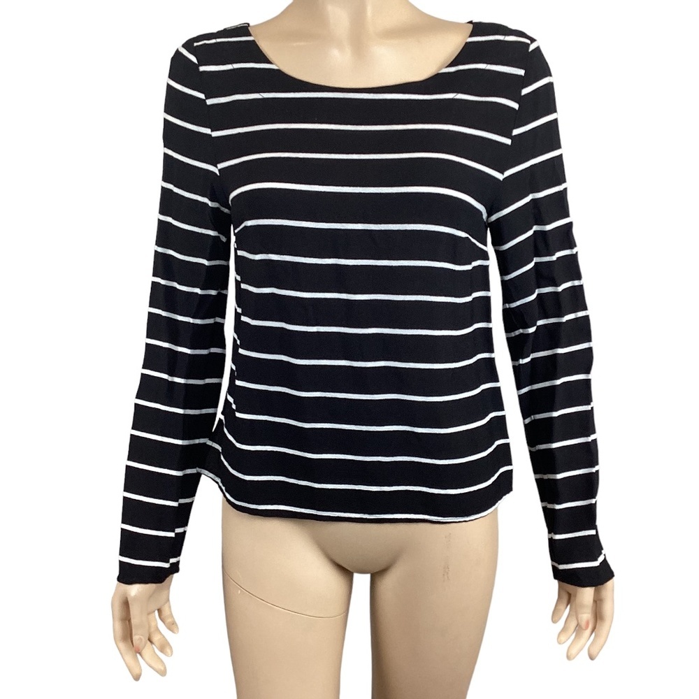 Minkpink Revolve Long Sleeve Black & White Striped‎ Top Size XS Xsmall